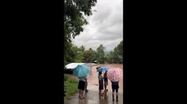 Typhoon Bualoi floods destroy house in northern Thailand