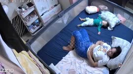 Mother and baby shaken during 6.7 earthquake in Cebu, Philippines
