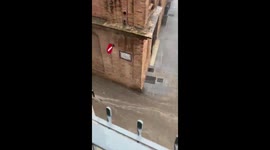 Severe flooding from torrential rain in Cullera, Spain