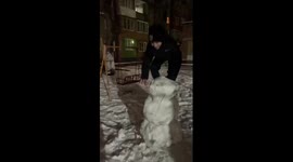Backflip mishap on snowman in Vladikavkaz, Russia