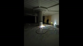 Modern art installation of broken glass in Berlin, Germany