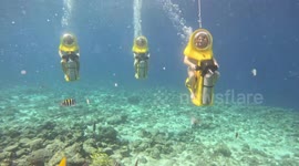Adventurous underwater scooter ride in Willemstad, Curaçao