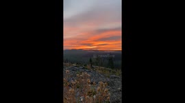 October Sunrise during a hike and deer hunting in British Columbia