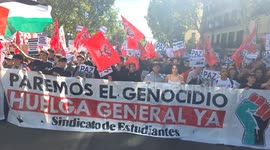Spain: Students rally in Madrid for Palestine, Global Sumud flotilla