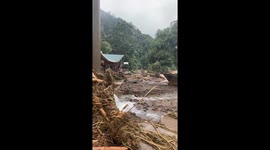 Hundreds of houses destroyed by flash floods caused by typhoon Bualoi
