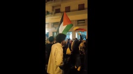 Pro-Palestine protest along Via Cavour in Palermo, Italy