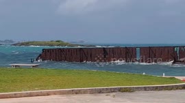 Hurricane Imelda batters Boat Club with strong winds and waves in Pembroke, Bermuda