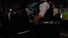 Pro Palestine protest at whitehall during Israel's seasusre of boats delivering aid to Gaza.