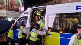 Pro-Palestine protester arrested in Piccadilly Circus as Flotilla solidarity demonstration breaks out from Whitehall