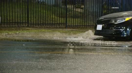 US, Los Angeles: Westlake Water Main Break