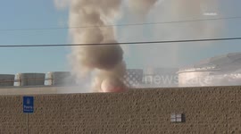 US, Phoenix: Peoria Working Hazardous Industrial Fire