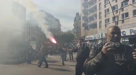 Tesla dealership attacked by rail union protesters in Paris