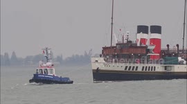 World's last seagoing paddle steamer towed in for repairs off Kent, UK