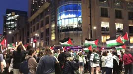 Pro-Palestinian rally at Sydney Town Hall supports Sumud Flotilla in Sydney, Australia