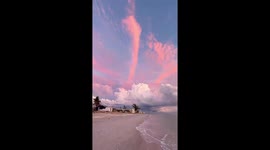 Stunning sunset over the ocean at Englewood Beach, Florida, USA