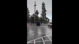 Heavy rain and strong winds hit Hoodsport, Washington, USA