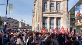General assembly and strike action at Gare du Nord in Paris, France