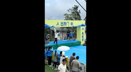 Highline speed and trickline race at Shenxianju Cup in Zhejiang, China