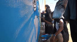 Gaza artists and children honor Global Sumud Flotilla activists with mural (2)
