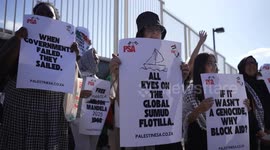 South Africa: Johannesburg protesters rally outside US Consulate in support of Global Sumud Flotilla