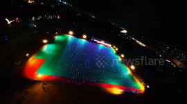Almost 3,000 drones used in Indian pilot's world record attempt for largest aerial image of mammal