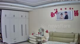Electrical fire sparks in home in Henan, China