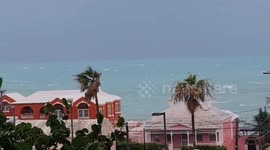 Aftermath of Hurricane Imelda with strong winds and choppy seas in Devonshire, Bermuda