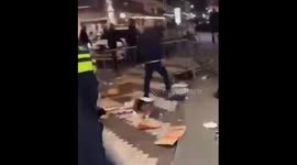 Violent clash as Feyenoord fans attack Aston Villa supporters in Rotterdam, Netherlands
