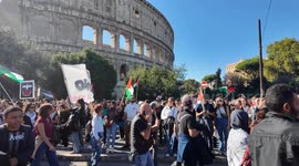 Protest for Gaza near the Colosseum, Rome
