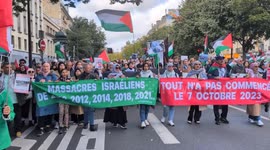 France: Paris protesters march for Palestine and detained flotilla activists