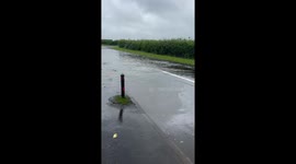 Flooded roads after Storm Amy causes severe flooding in Cregmore, Ireland