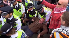 Police make arrests at Pro-Palestine Protest in Trafalgar Square Following Manchester Attack