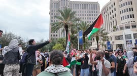 US: Pro-Palestine demonstration in downtown Orlando, Florida