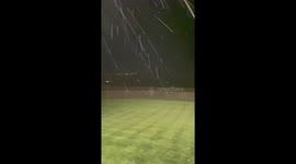Heavy rain and lightning sweep across Eden, Utah, USA