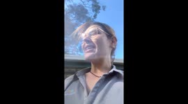 Magpie swoops around woman in Manly, Brisbane, Australia