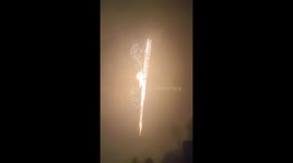 Drone malfunction pours down sparks causing panic in Liuyang, Hunan, China