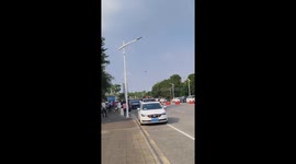 Model airplane crashes into parked car during landing in Foshan, Guangdong, China