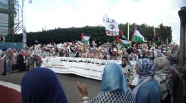Morocco: Thousands protest in Rabat against Israeli attacks on Gaza and Global Sumud Flotilla intervention