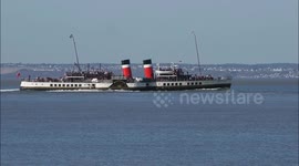 Waverley steamer back in service after paddle wheel fixed off Kent, UK