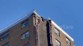 NYCHA Building Partially Collapses Due To Explosion 1/2