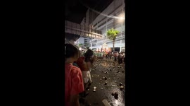 Worshippers smash coconuts to show their devotion at Hindu festival