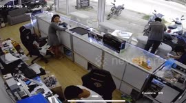Lithium battery catches fire at phone repair shop