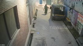 Malicious stray bull rams woman and tosses her in the air