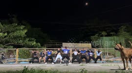 Stray dog steals camera as youngsters record their dance practice