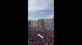 Tens of thousands join “Red Line” pro-Palestine protest in Amsterdam, Netherlands