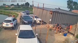 Unmanned tricycle knocks unsuspecting fisherman into lake