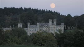 Stunning full Harvest Supermoon seen rising over Kent castle, UK