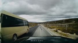 Sudden traffic collision on a two-way road in Sichuan, China