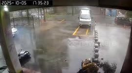 Truck blown over by strong winds as typhoon batters southern China