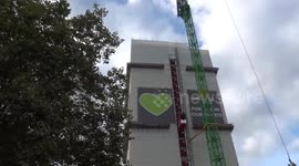 Grenfell Tower demolition underway eight years after the deadly fire - Grenfell Tower Memorial Wall